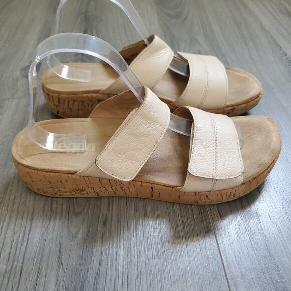 Alegria Sandals Wedge 41 Adjustable Slide Leather Summer Comfort Casual - Picture 1 of 8